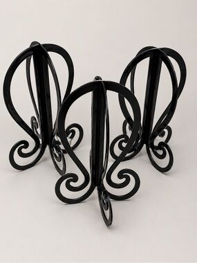 Black Decorative wig Stands - Set of 3